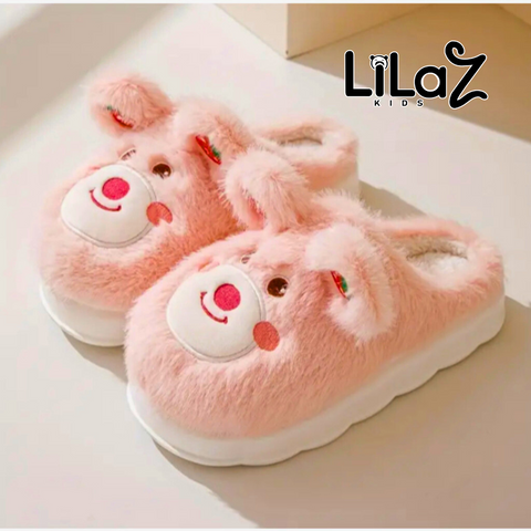 Pantufa Infantil de Pelúcia Ursinho - Lilaz Kids