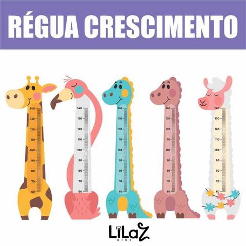 Adesivo De Parede Regua Altura De Crescimento Infantil - Lilaz Kids