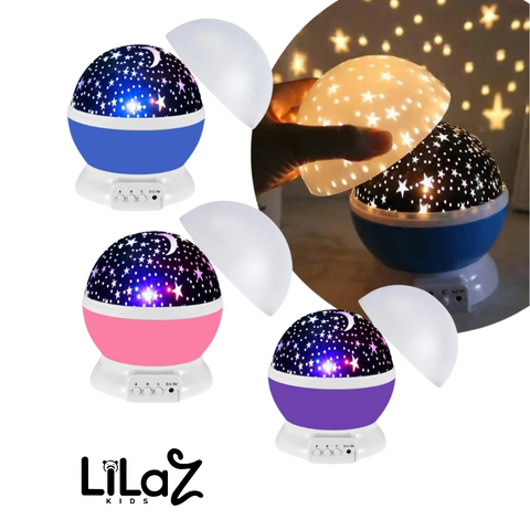 Luminária Projetor Abajur Infantil Estrelado - Lilaz Kids