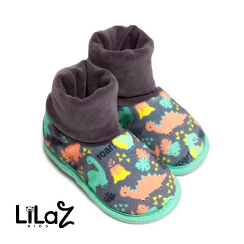 Pantufa Botinha Dino Infantil Fofinha - Lilaz Kids
