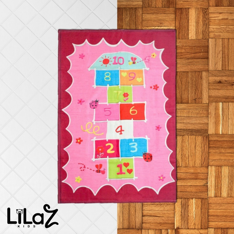 Tapete Infantil Para Quarto Amarelinha 1,00 x 1,40 - Lilaz Kids