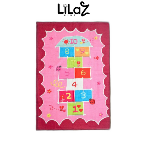 Tapete Infantil Para Quarto Amarelinha 1,00 x 1,40 - Lilaz Kids