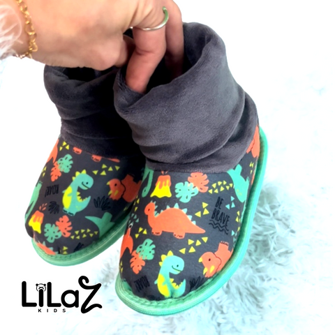 Pantufa Botinha Dino Infantil Fofinha - Lilaz Kids