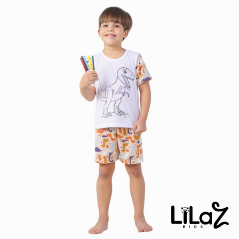 Kit Pijama de Pintar Masculino Infantil e Canetinhas - Lilaz Kids