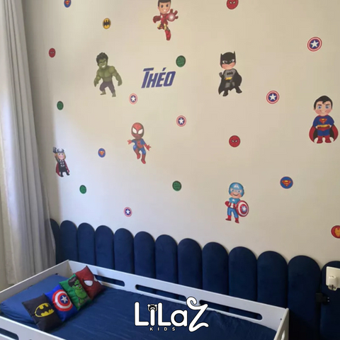 Cabeceira Estofada Decorativa Adesiva Autocolante 40x20 - Lilaz Kids