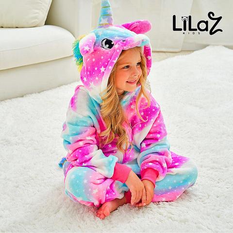 Pijama Macacão Unicórnio Rosa Estrelado - Lilaz Kids