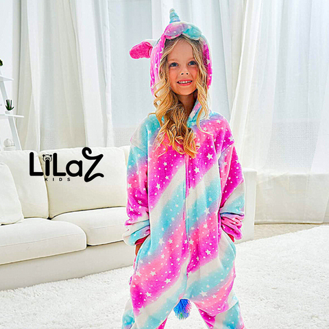 Pijama Macacão Unicórnio Rosa Estrelado - Lilaz Kids