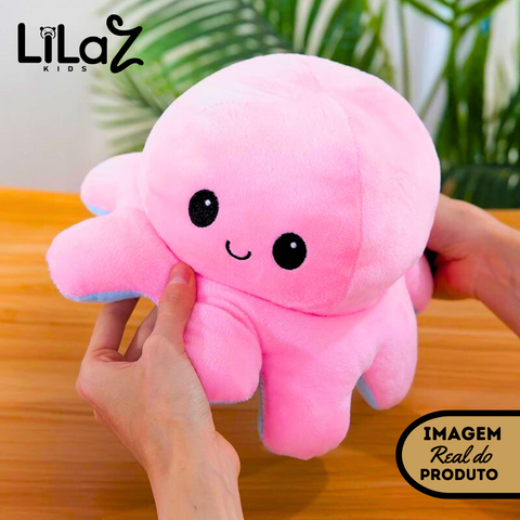 Pelúcia Polvo Reversível Humor Feliz e Bravo Com Led 20 CM - Lilaz Kids