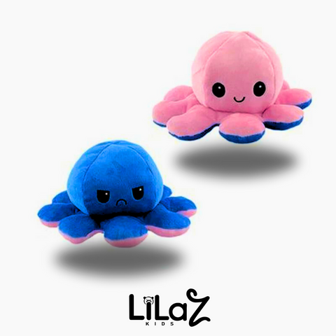 Pelúcia Polvo Reversível Humor Feliz e Bravo Com Led 20 CM - Lilaz Kids